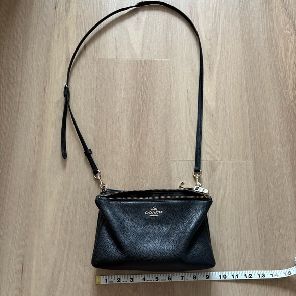 Coach Handbags - COACH Black Pebbled Leather Crossbody Bag